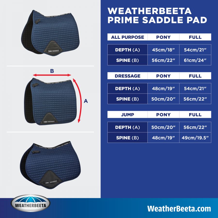 WEATHERBEETA PRIME JUMP SHAPED SADDLE PAD