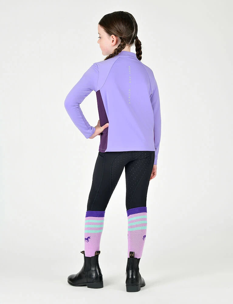 DUBLIN  Kids Sadie Panel Detail Long Sleeve Riding Top