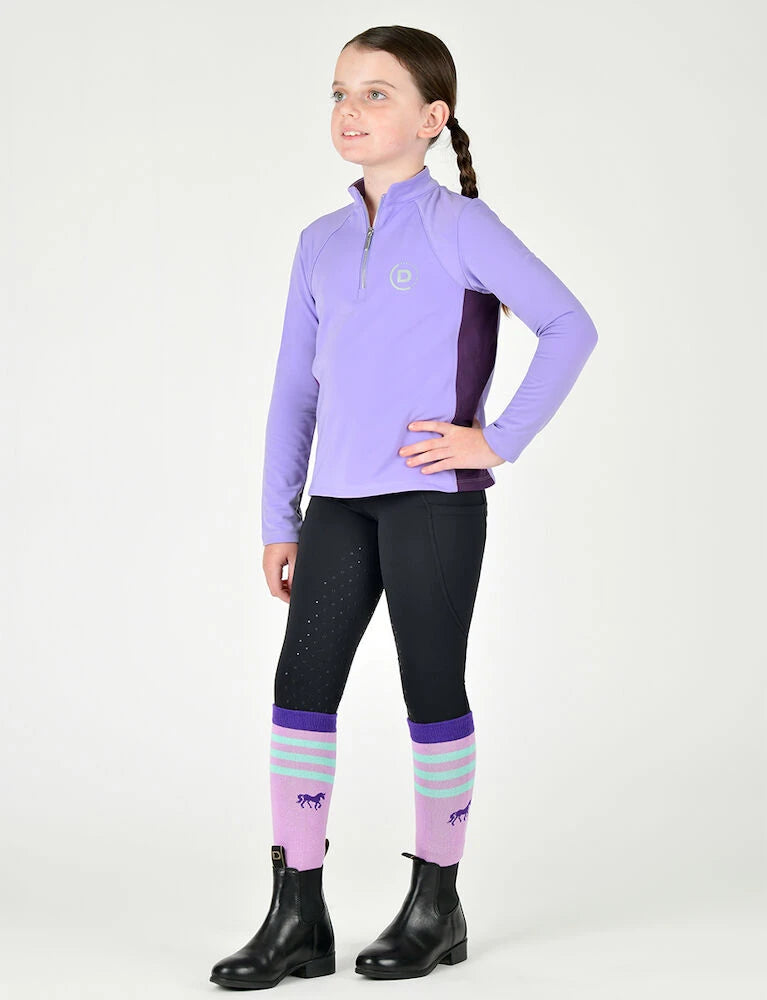 DUBLIN  Kids Sadie Panel Detail Long Sleeve Riding Top