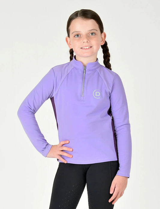 DUBLIN  Kids Sadie Panel Detail Long Sleeve Riding Top