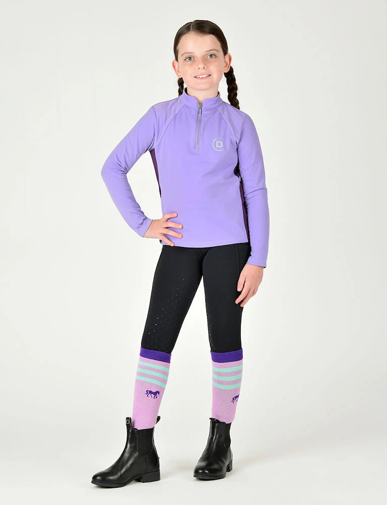 DUBLIN  Kids Sadie Panel Detail Long Sleeve Riding Top
