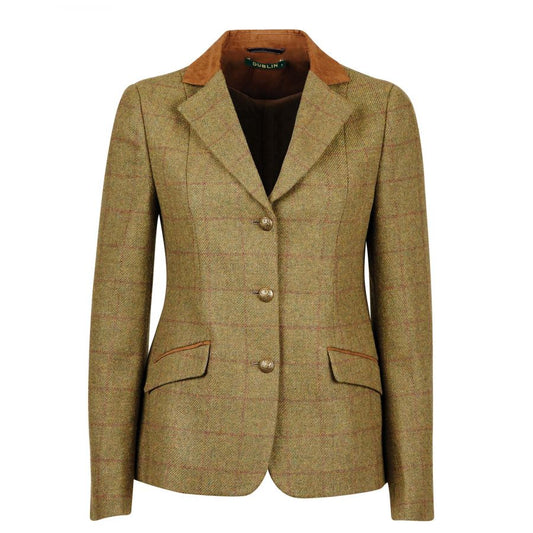 DUBLIN ALBANY TWEED SUEDE COLLAR TAILORED JACKET