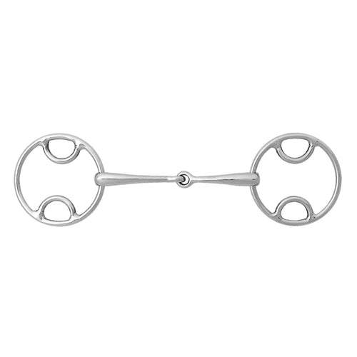 KORSTEEL STAINLESS STEEL JOINTED BEVAL LOOSE RING SNAFFLE BIT