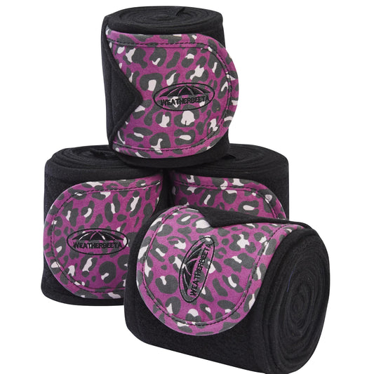 WEATHERBEETA LEOPARD FLEECE BANDAGE 4 PACK